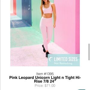 Zyia Pink Leopard Unicorn Light n Tight Hi-Rise